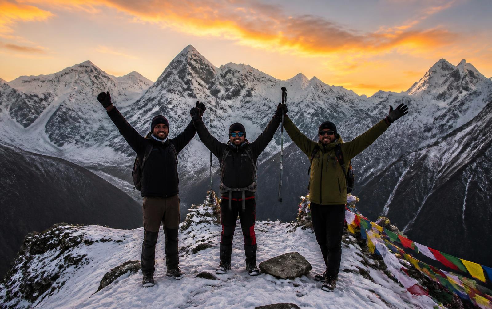 Mountain ridge at sunrise